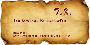 Turkovics Krisztofer névjegykártya